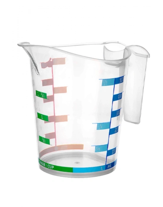 ®  1000 ml Renkli Dereceli Sert Plastik Mutfak Ölçü Kabı