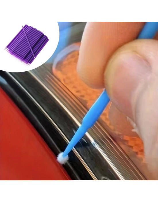 ®  100’lü Mini Tek Kullanımlık Araba Rötüş Fırçası –İnce Uçlu Yumuşak Kıllı Boya Uygulayıcı, Otomotiv Detaylandırma