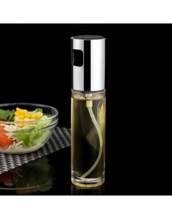 ®  100ml Kapasiteli Şeffaf Spreyli Yağdanlık Sosluk Yağ Püskürtücü Yağ Şişesi