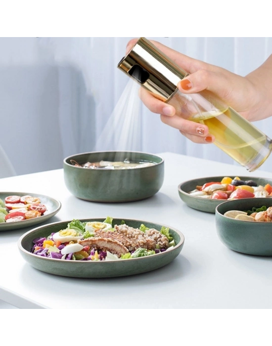 ®  100ml Kapasiteli Şeffaf Spreyli Yağdanlık Sosluk Yağ Püskürtücü Yağ Şişesi