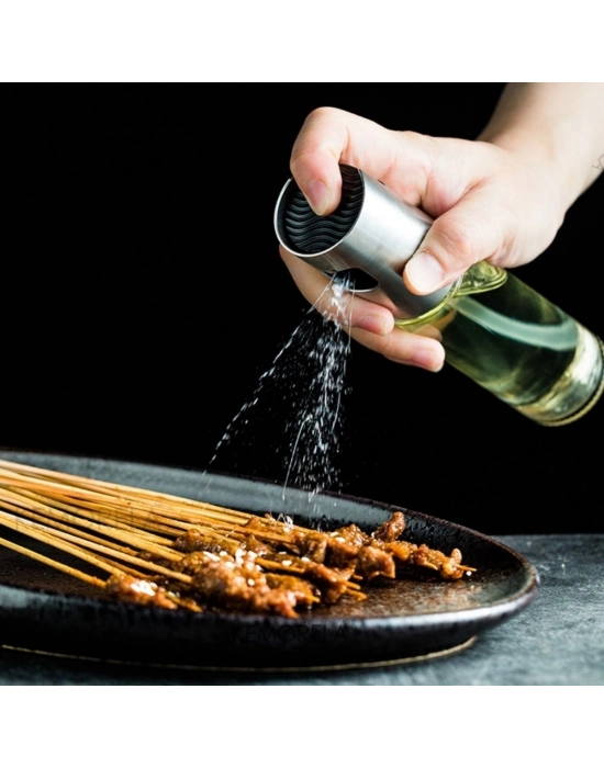 ®  100ml Kapasiteli Şeffaf Spreyli Yağdanlık Sosluk Yağ Püskürtücü Yağ Şişesi