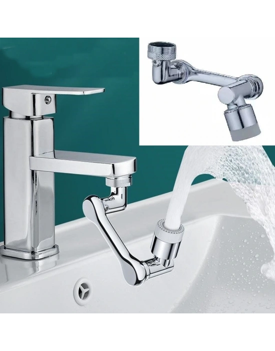 1080 Derece Dönebilen Robotik Kol Musluk Başlığı - Musluk Uzatma Aparatı Ucu