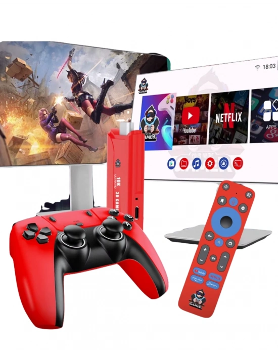 ® 10K HD Android Oyun Konsolu 64GB Çift Kumandalı TV Stick