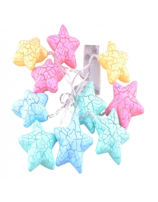 10lu Renkli Yıldız Şeklinde Dolama Led 1,5 Metre