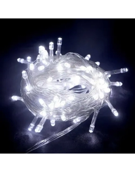 10m 100 LED Boncuk Lamba Beyaz Işık