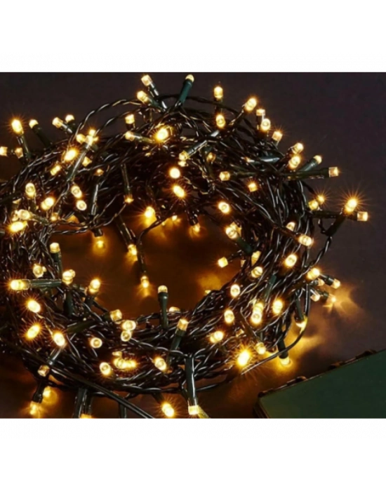 10m 100 Led Boncuk Lamba Gün Işığı Siyah Kablo