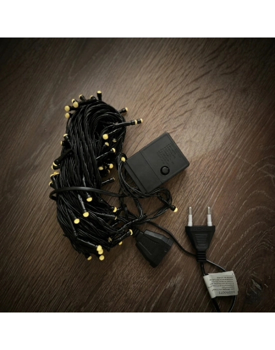10m 100 LED Damla Uçlu Gün Işığı Siyah Kablo
