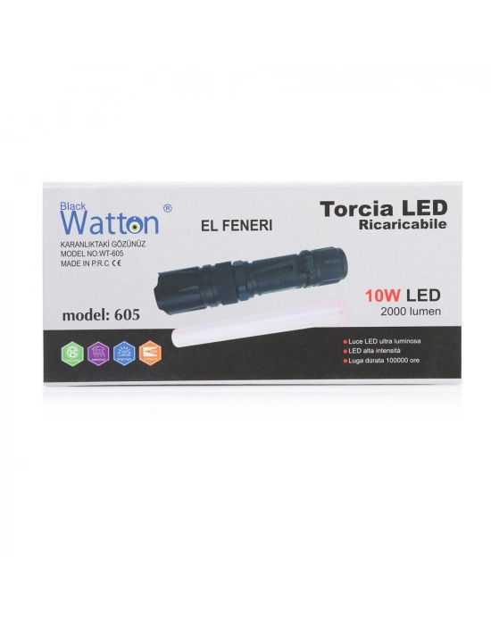 10w 2000 Lümen 4 Renk Güçlü El Feneri Wt-605
