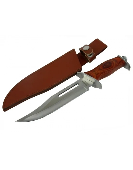 111 Rambo Bıçağı 32 Cm - Ahşap Metal Saplı, Perçinli
