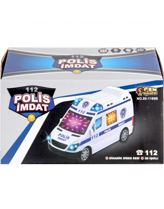 112 Polis İmdat 3D Işıklı Sesli Polis Aracı