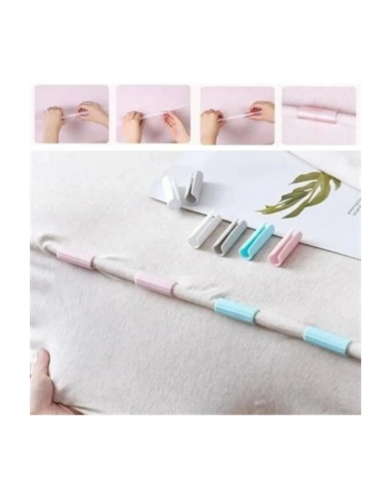 12 Adet Çok Amaçlı Çarşaf Tutucu, Sabitleyici, Kaydırmaz Nevresim Örtü Düzenleyici Klipsler