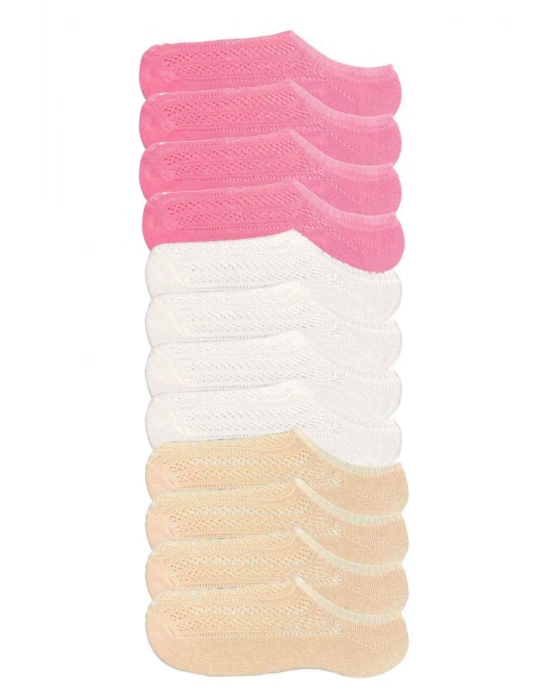 12 Adet Kadın Sneaker Dantelli File Pamuklu Yumuşak Çorap