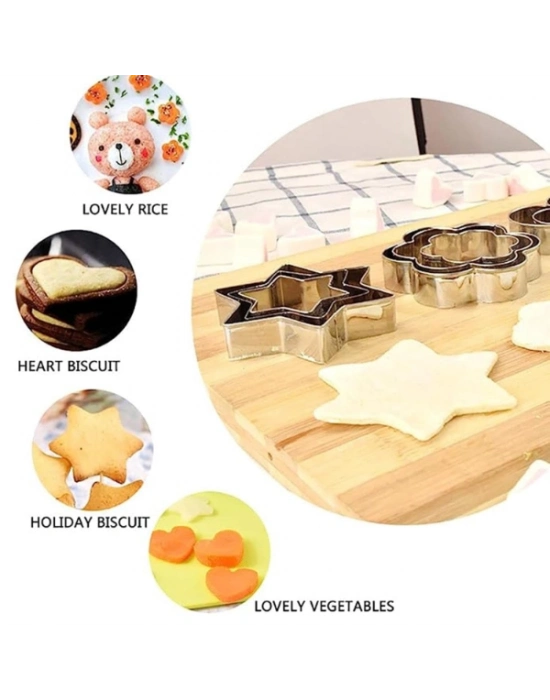 12 Adet Paslanmaz Çelik Kurabiye Kalıbı Seti