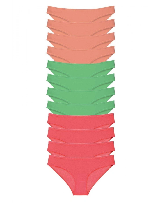 12 adet Süper Eko Set Likralı Kadın Slip Külot 509