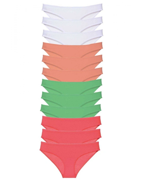 12 adet Süper Eko Set Likralı Kadın Slip Külot 511