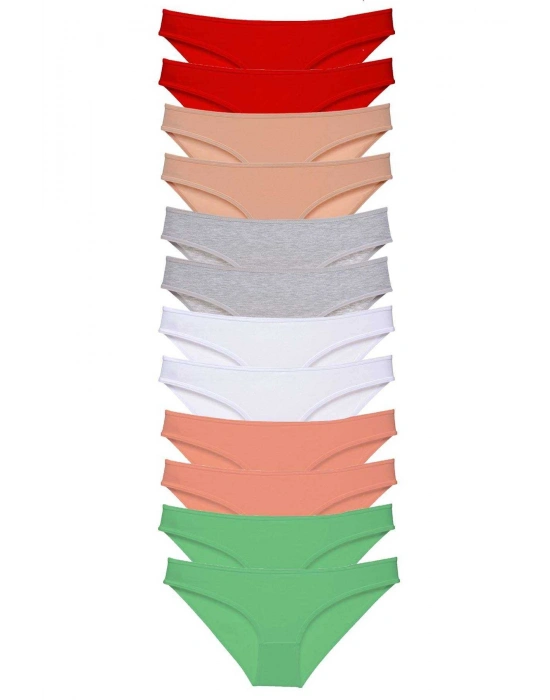 12 adet Süper Eko Set Likralı Kadın Slip Külot Set 4