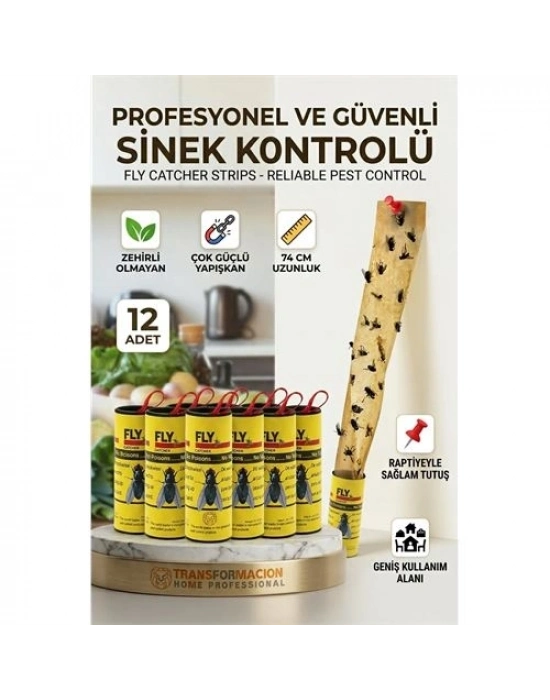 12 Adet Yapışkanlı Sinek Kapanı 74 cm 716516
