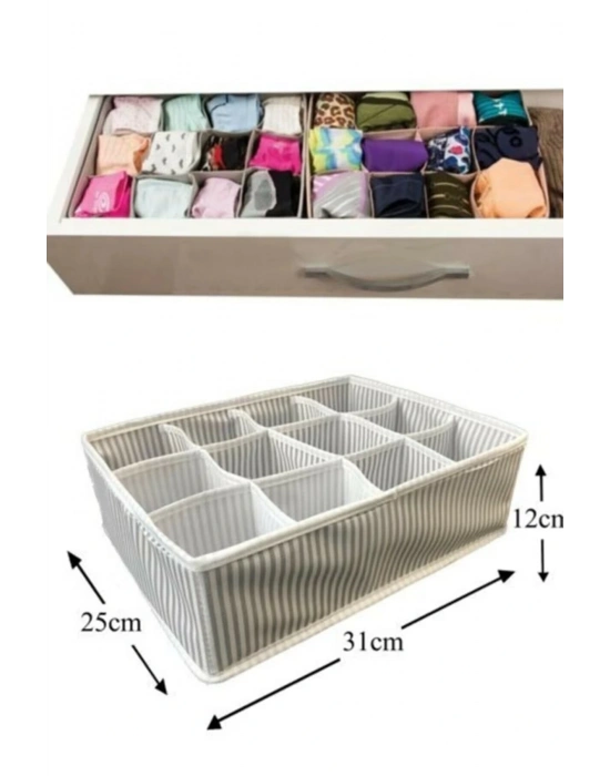 12 Bölmeli Pratik Bölmeli Çekmece Düzenleyici Organizer(iç Çamaşırı Kravat Çorap Düzenleyici)