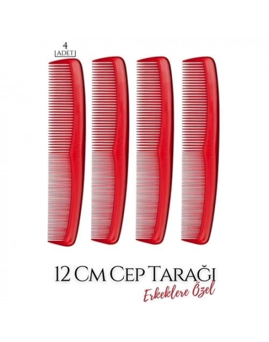 12 Cm Erkek Cep Tarağı 4 ADET