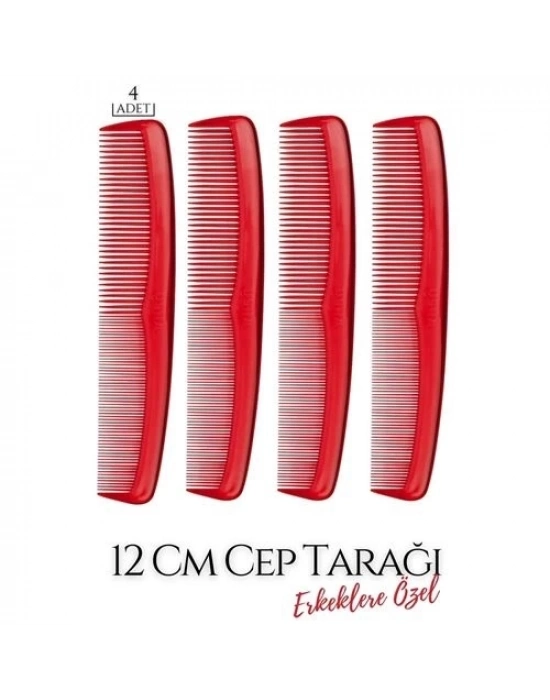 12 Cm Erkek Cep Tarağı 4 ADET