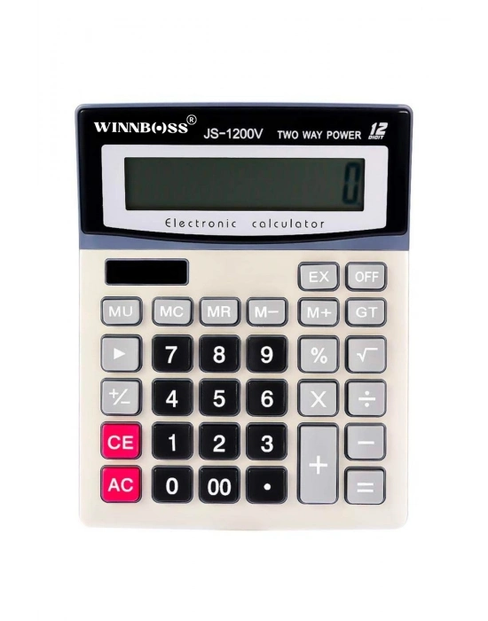 ®  12 Haneli Geniş LCD Ekran, Pilli Büyük Düğmeli Hesap Makinesi