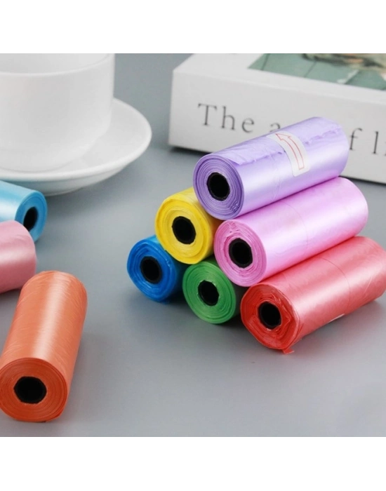 12 li Köpek Dışkı Poşet Düz Renkli Set