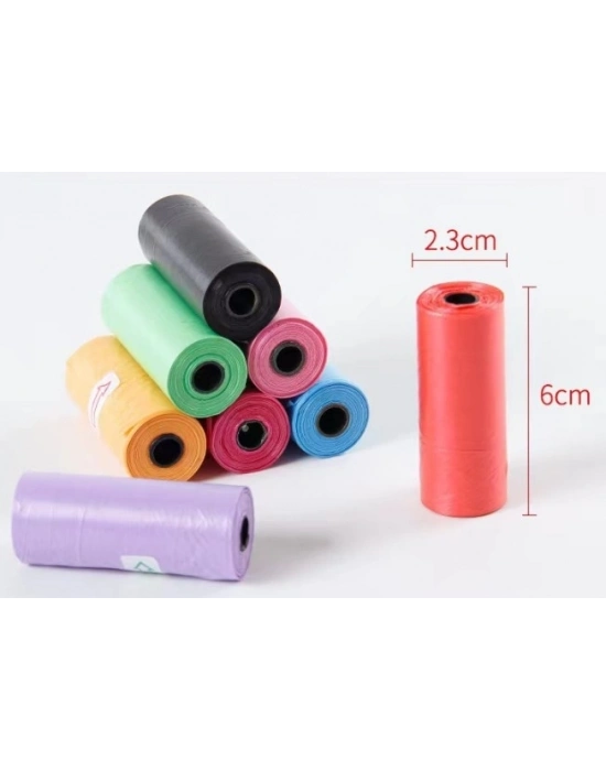 12 li Köpek Dışkı Poşet Düz Renkli Set