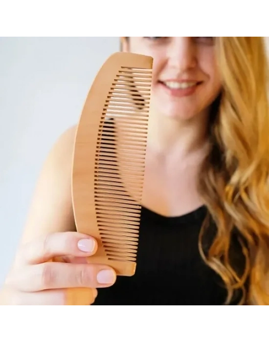 12li Oval Dar Dişli Ahşap Tarak Seti