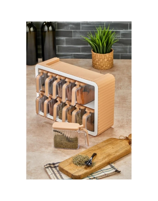 12li Standlı Kaşıklı Baharatlık Seti