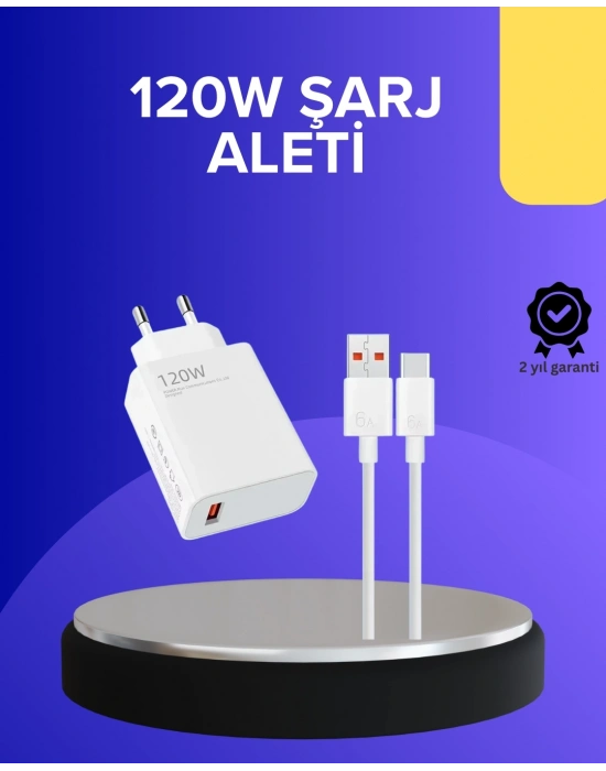 120 Watt Hızlı Şarj Adaptörü Samsung S20 S21 S22 S23 Uyumlu