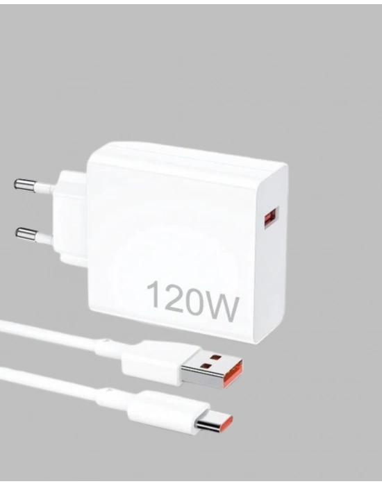 120 Watt Hızlı Şarj Adaptörü Samsung S20 S21 S22 S23 Uyumlu