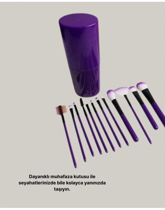 12’li Profesyonel Makyaj Fırça Seti Ultra Yumuşak Sentetik Kıllı
