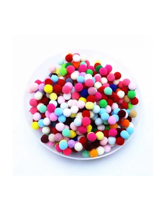 12mm Renkli Karışık Yumuşak Ponpon Peluş 200 Adet