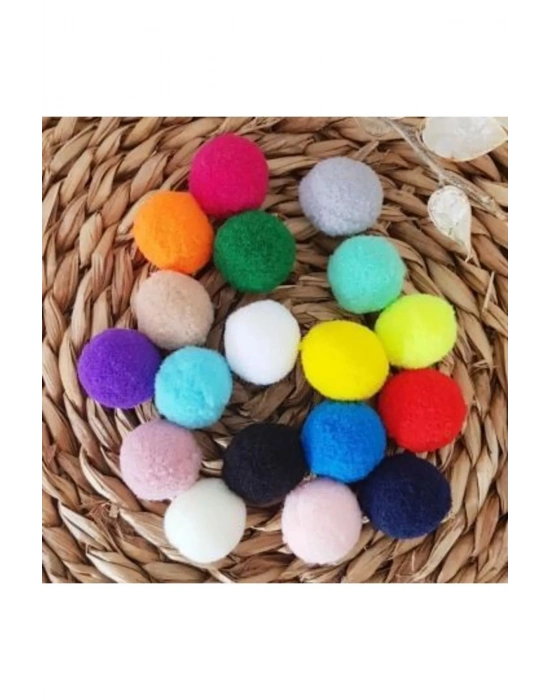 12mm Renkli Karışık Yumuşak Ponpon Peluş 200 Adet