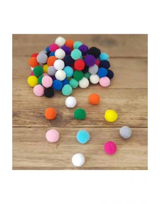 12mm Renkli Karışık Yumuşak Ponpon Peluş 200 Adet