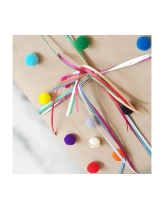 12mm Renkli Karışık Yumuşak Ponpon Peluş 200 Adet