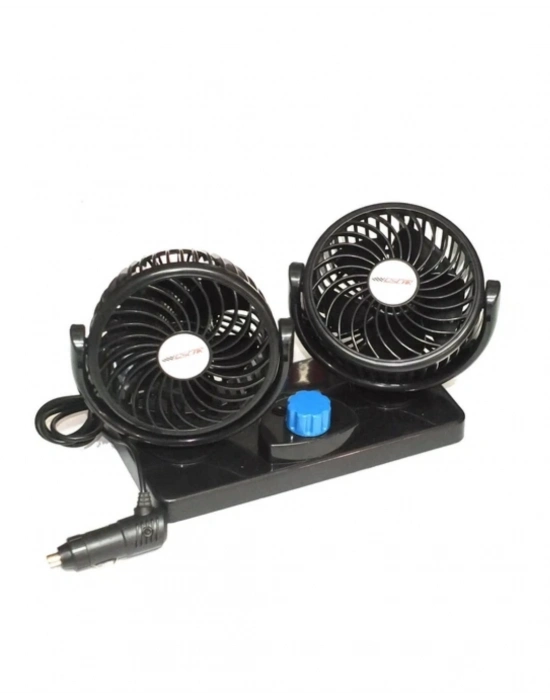 12V Araç İçi Vantilatör Çift Modlu Döner Başlıklı Oto Fan