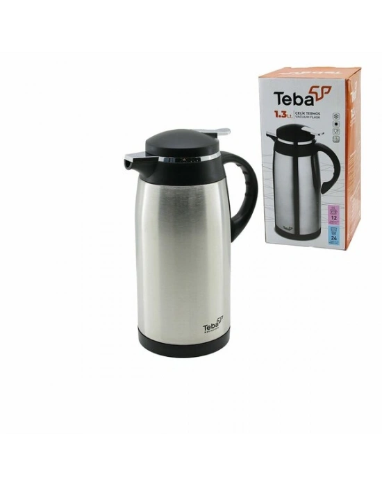 1.3 lt İçi Cam Dışı Çelik Termos