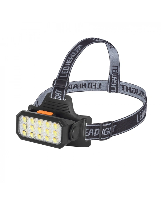 15 Ledli Sarı / Beyaz Şarjlı Kafa Lambası Watton Wt-652