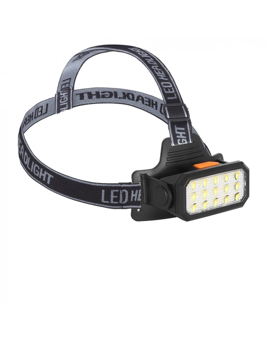 15 Ledli Sarı / Beyaz Şarjlı Kafa Lambası Watton Wt-652