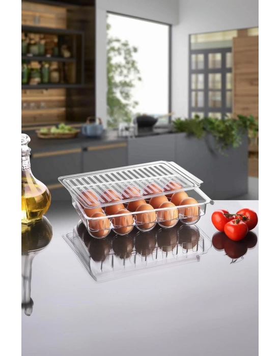 15 Li Buzdolabı Kapaklı Yumurtalık & Buzdolabı Organizeri