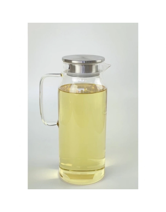 1500 ml Borosilikat Cam Su Sürahisi - Metal Kapaklı ve Isıya Dayanıklı