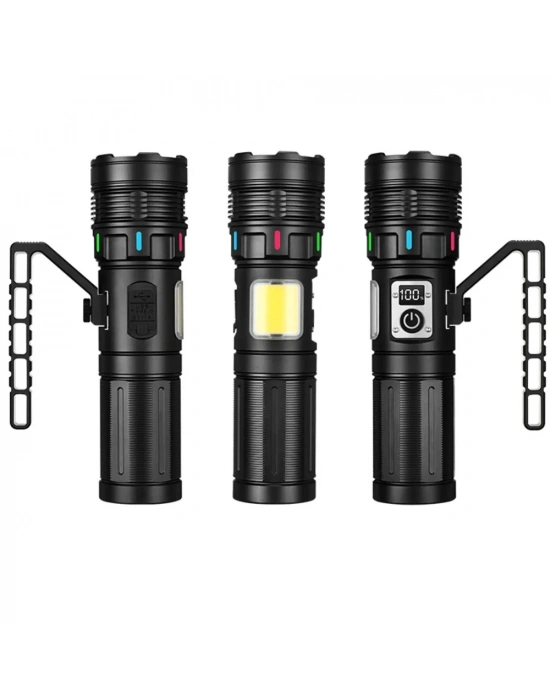 15.000 Lümen Tg + Cob Led Şarjlı El Feneri Wt-703