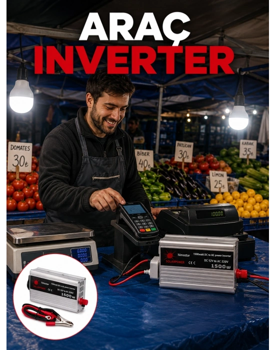 1500W Araç İnvertörü Güçlü Priz Çıkış