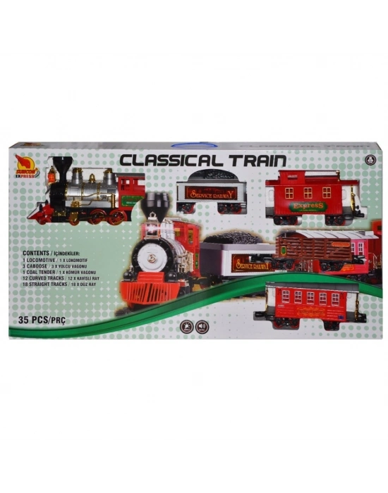 ® 1555 Klasik Tren Seti Sesli ve Işıklı 35 Parça