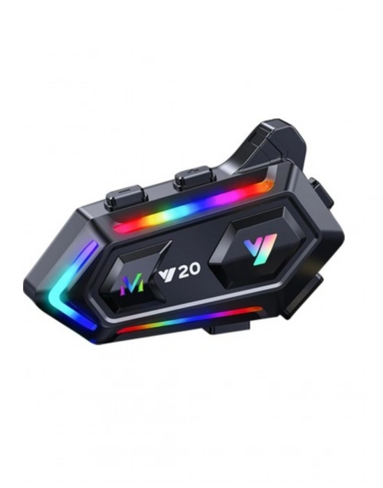 ® 16 Mod RGB Işıklı Motosiklet Intercom Çift Telefon Destekli