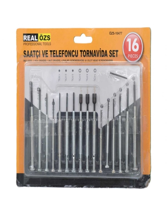 16 Parça Hassas Tornavida Seti Saatçi ve Telefoncu Tornavidası