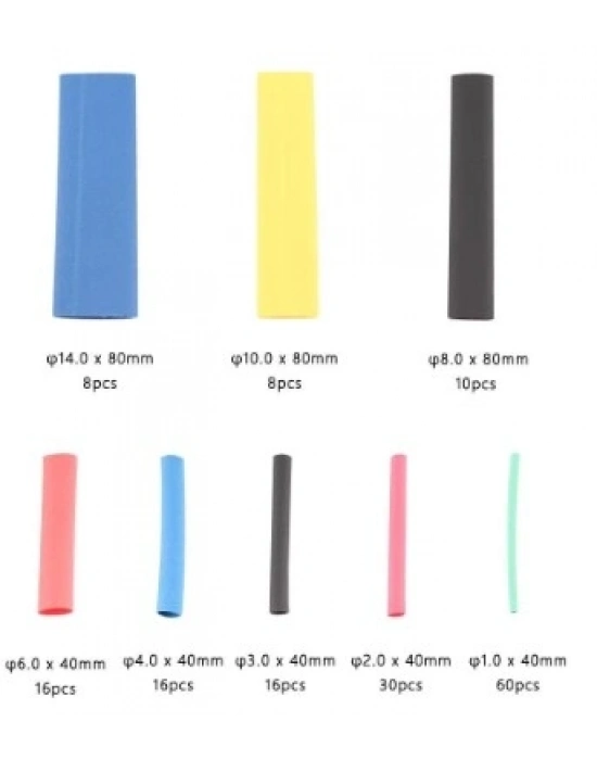 ® 164 Parça Set Isıyla Daralan Makaron Kablo Koruyucu Kılıf