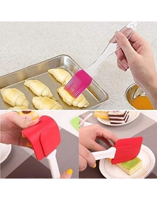 2'li Silikon Pasta - Börek - Poğaça Yağ Fırçası Ve Spatula Seti