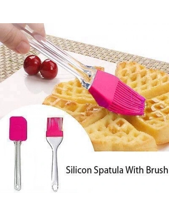 2'li Silikon Pasta - Börek - Poğaça Yağ Fırçası Ve Spatula Seti
